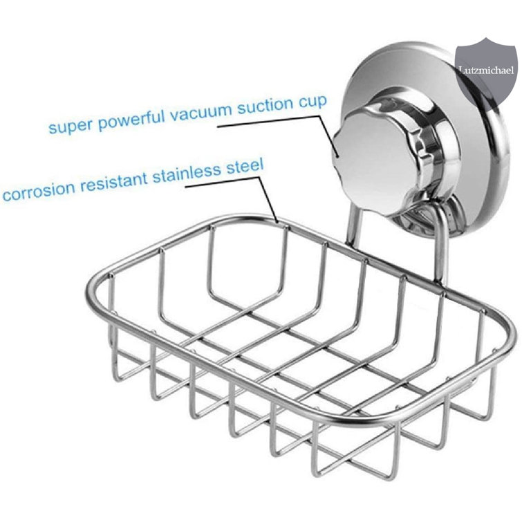 Rebrilliant Vacuum Suction Soap Dish Holder, Rustproof Stainless Steel